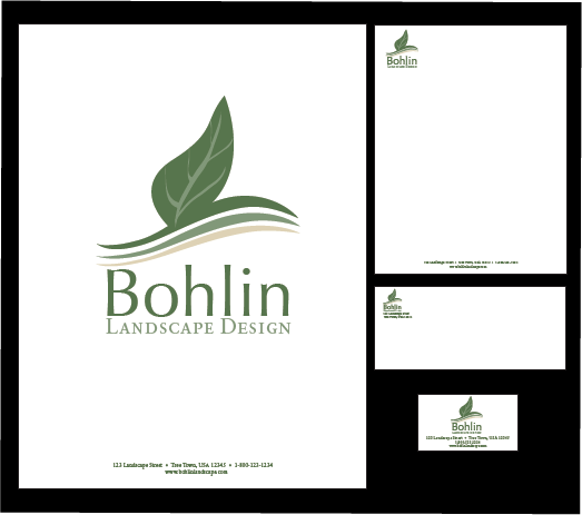 Bohlin identity design for business cards,
             envelopes, stationary and folders.