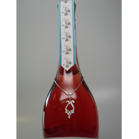 Wine label design of bottle neck treatment.