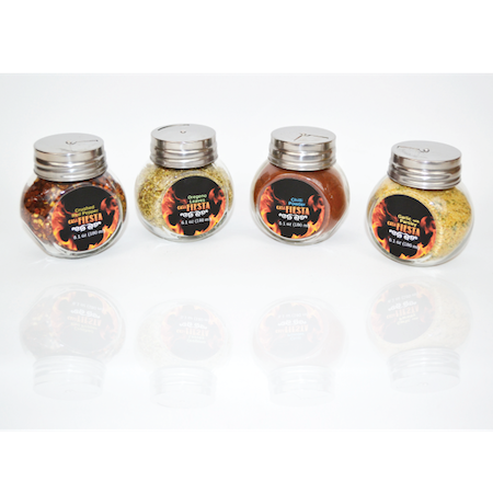 Casa Fiesta spice bottles label design.