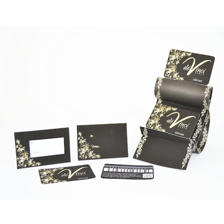 DeVinci gift card and display design.