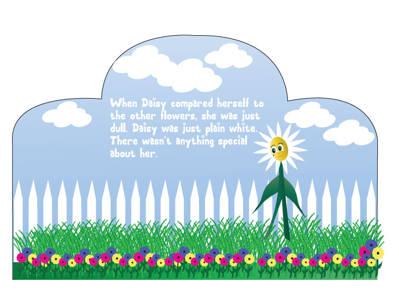 Daisy feels her plain white flower petals makes her not special.