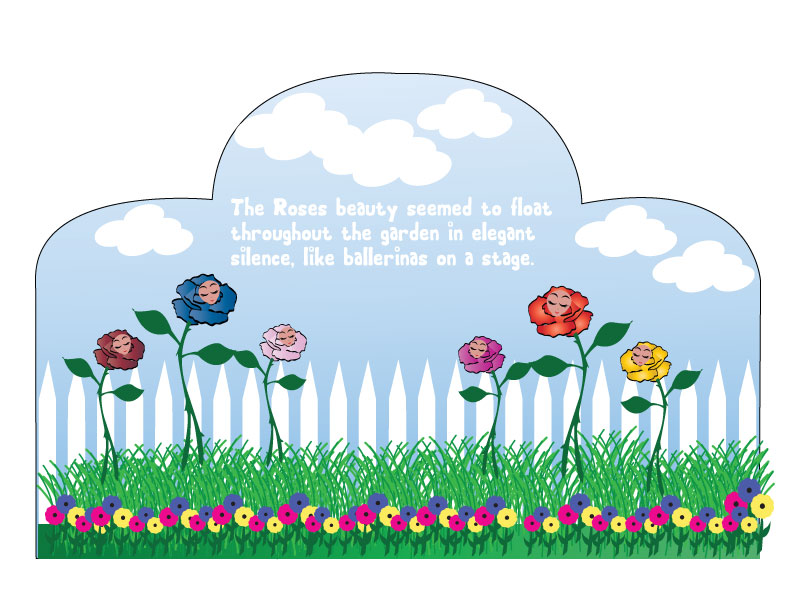 The Roses fragrant smell floats throughout the garden.